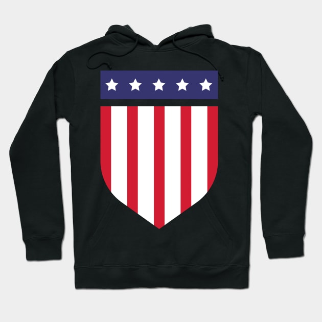 Shield in the colors of the USA | Flag of United States (1) | Gift idea Hoodie by French Culture Shop